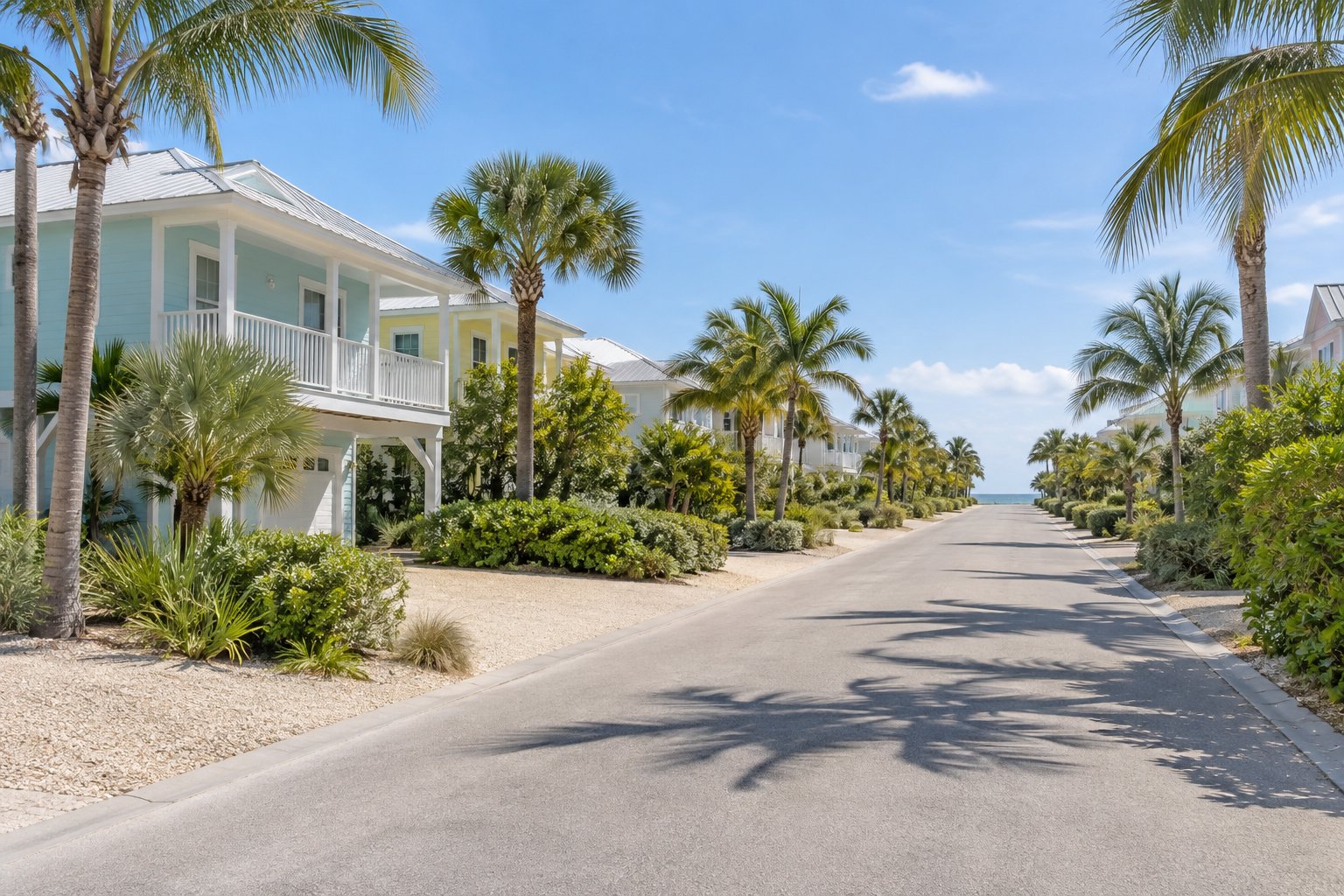 A Fort Myers Beach residential street, illustrative